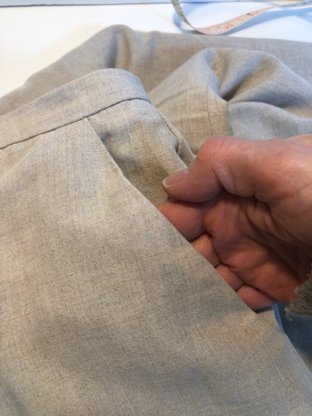 Linen Blend Trouser Lined Preppy Minimalist Brunch Elevated Casual Corner Wom 14 - Picture 11 of 13